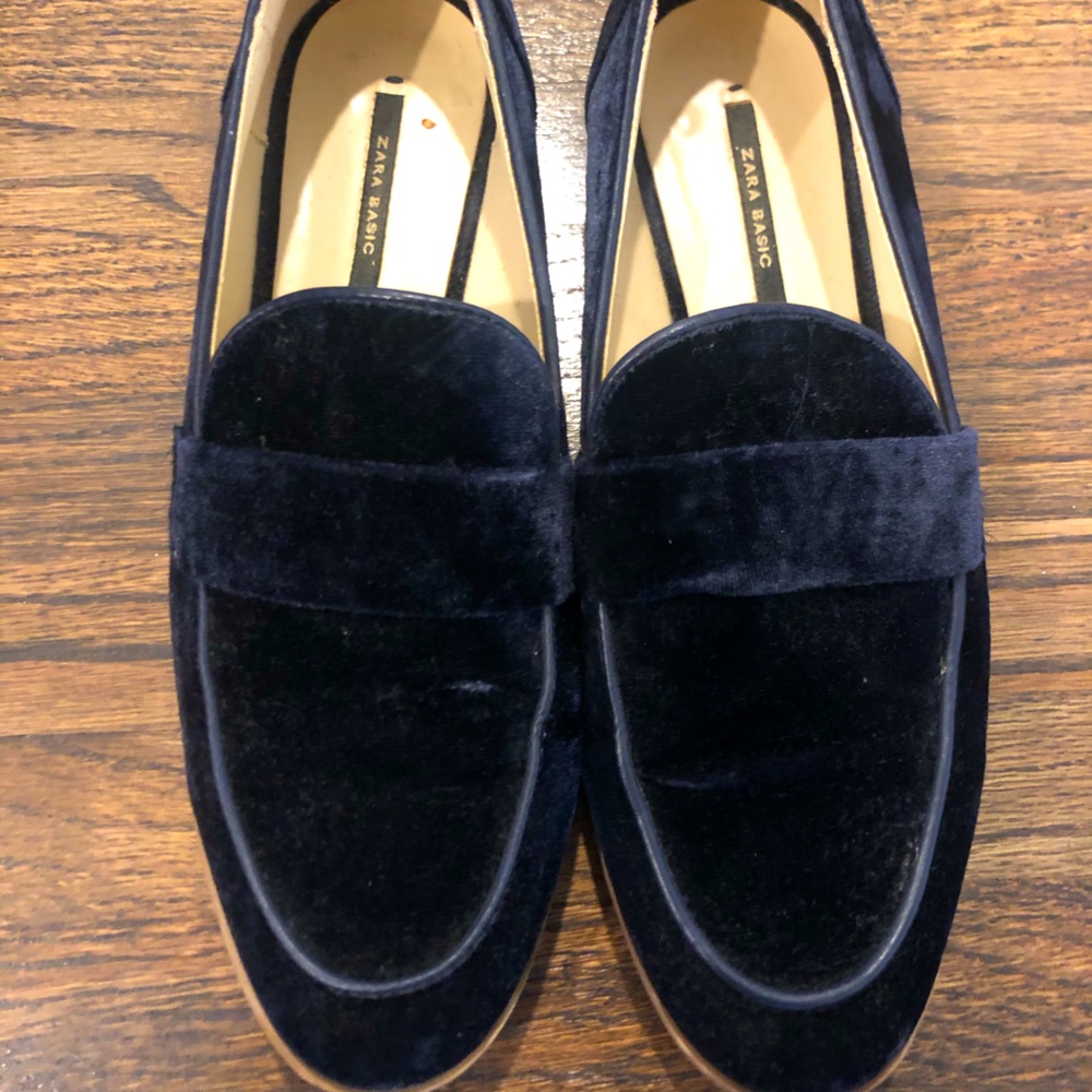 Velvet blue Zara loafers!